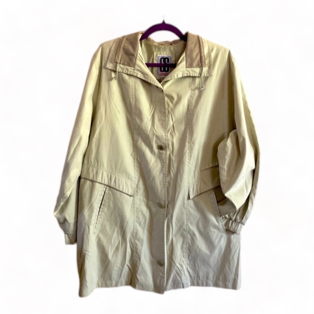 Vintage Pastel Green Rain Jacket/ Women’s Designer Jacket - M